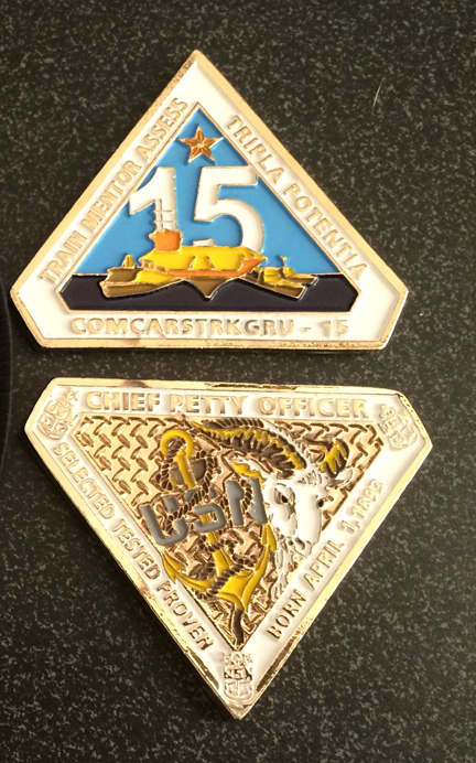 NAVY CHIEF SELECTED TESTED INITIATED  CHALLENGE COIN