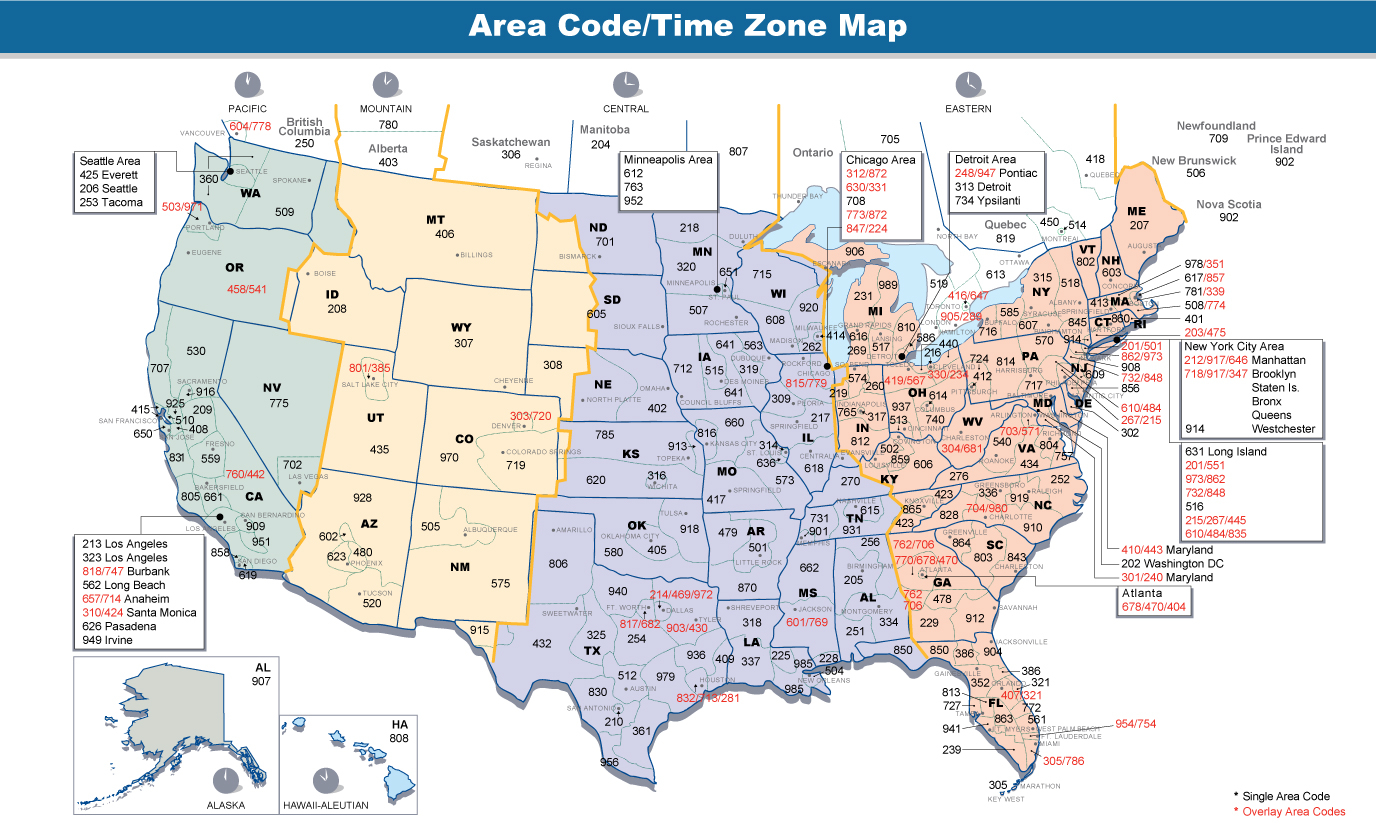 Number Area Code Map